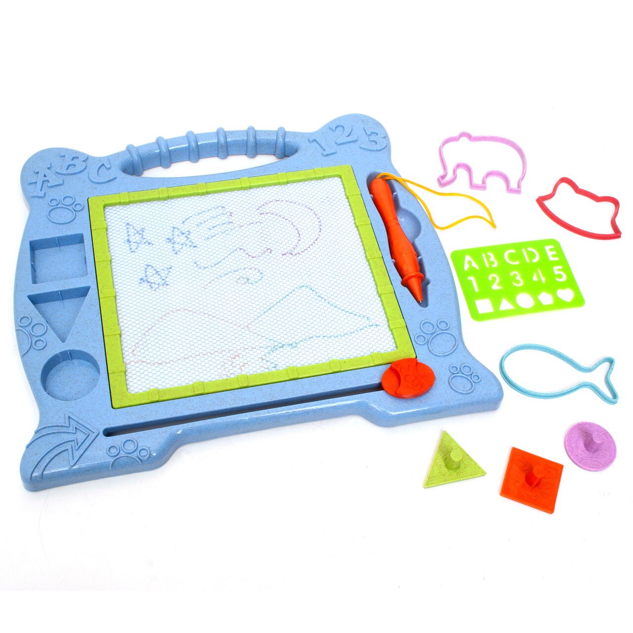 Roo Crew: Magic Doodle Board - 9 Pieces - Travel Friendly, Sketch & Erase, Animal Shapes, ABC, Magnetic Writing Toy, Preschool, Toddler & Kids Ages 3+